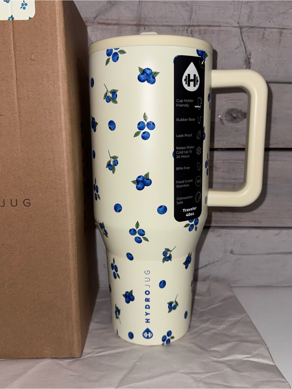 HydroJug 40oz Traveler - Freshly Pick’d - Brand New in Box! Summer Blueberries